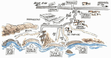El Ballenato nudist beach map